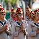 Thai soldiers rehearsing for the coronation procession.